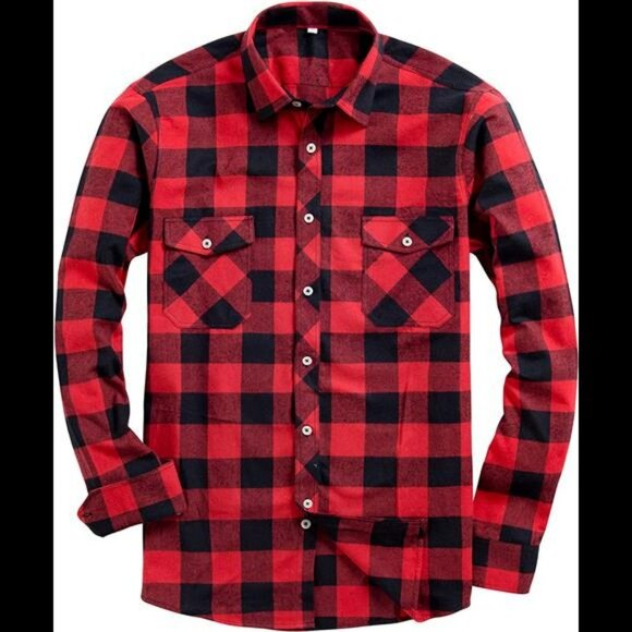 Kids Button Down Regular Fit Long Sleeve Plaid Flannel Casual Shirt